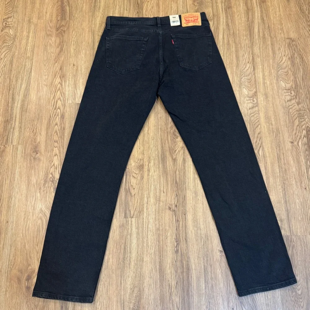 Levis 505 Regular Straight Mens Black Stretch Jeans 34x34 NWT